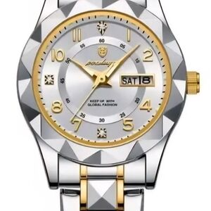 POEDAGAR Gold & Silver Women’s Watch | Two Tone Luxury Style Quartz Wristwatch